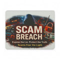 Scam Breach PU Leather Mouse Mat — "Scam Breach: Expose the Lie, Protect the Truth" Computer Desk Pad