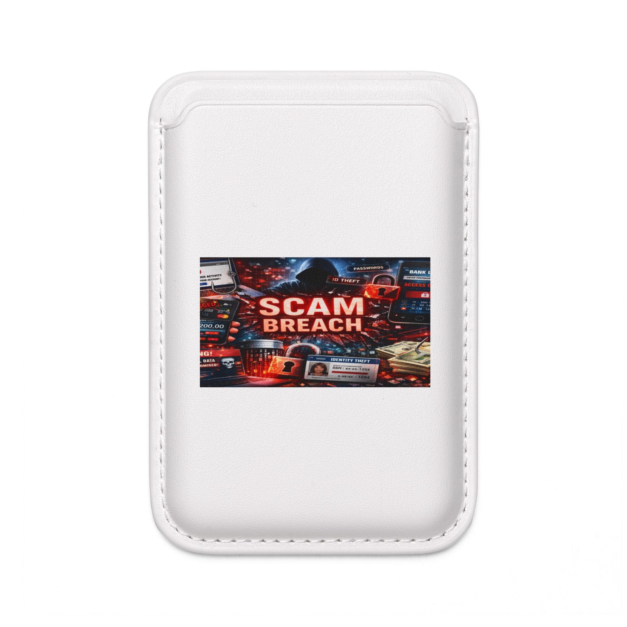MagSafe Vegan Wallet — "Scam Breach" Cyber Security Card Sleeve