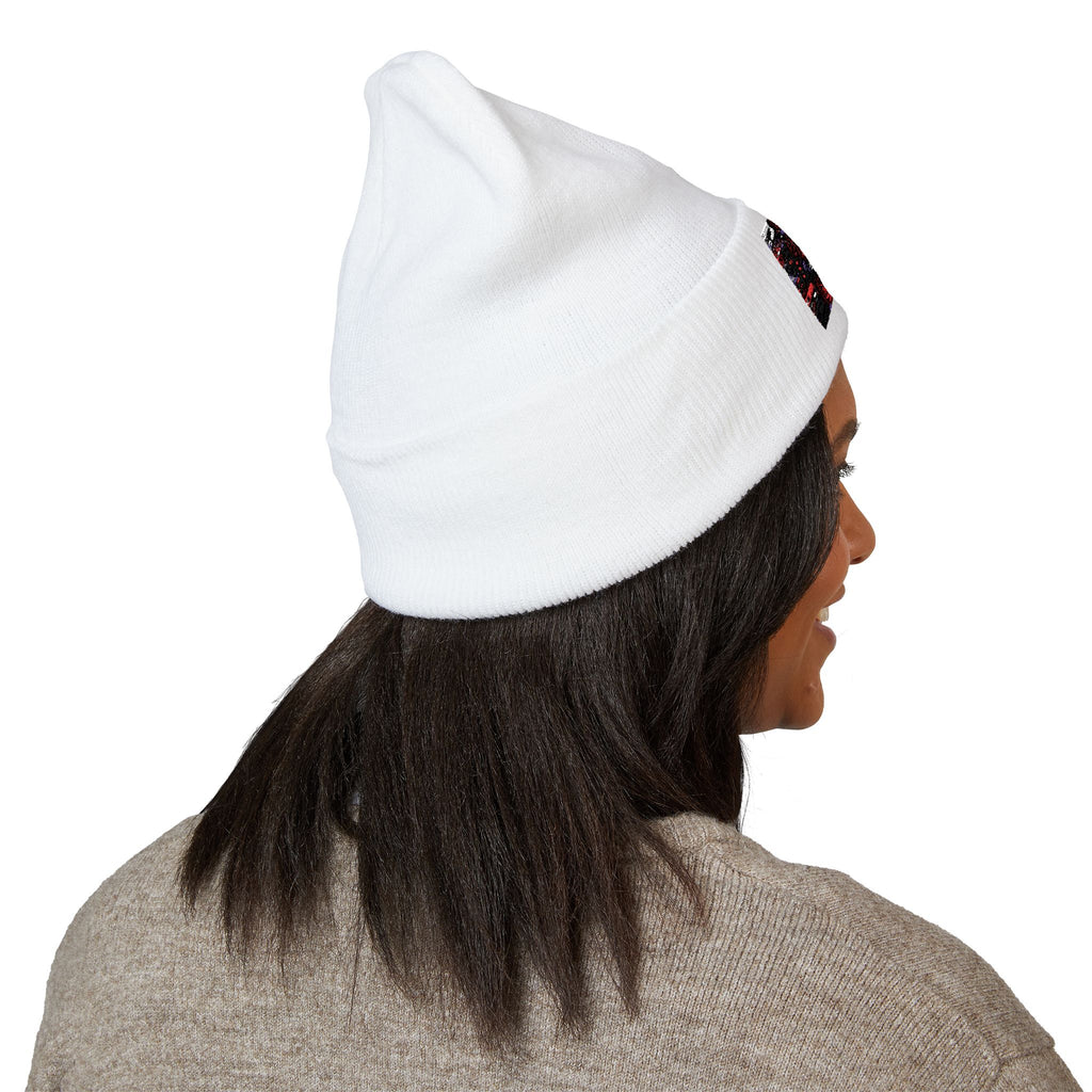 Embroidered 'Scarf Weather' Cuffed Beanie — Cozy Winter Knit Hat