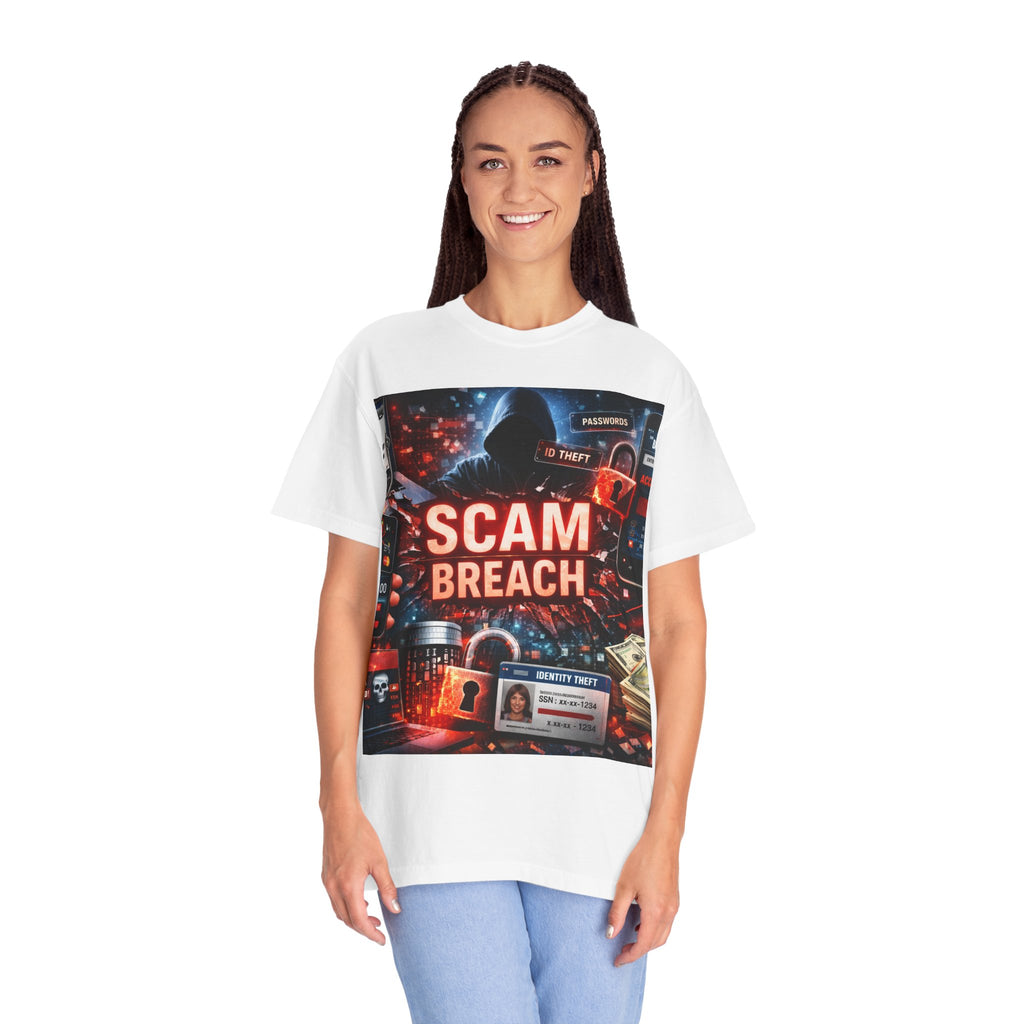 Scam Breach Graphic Tee — Cybersecurity Hacker Warning T-Shirt