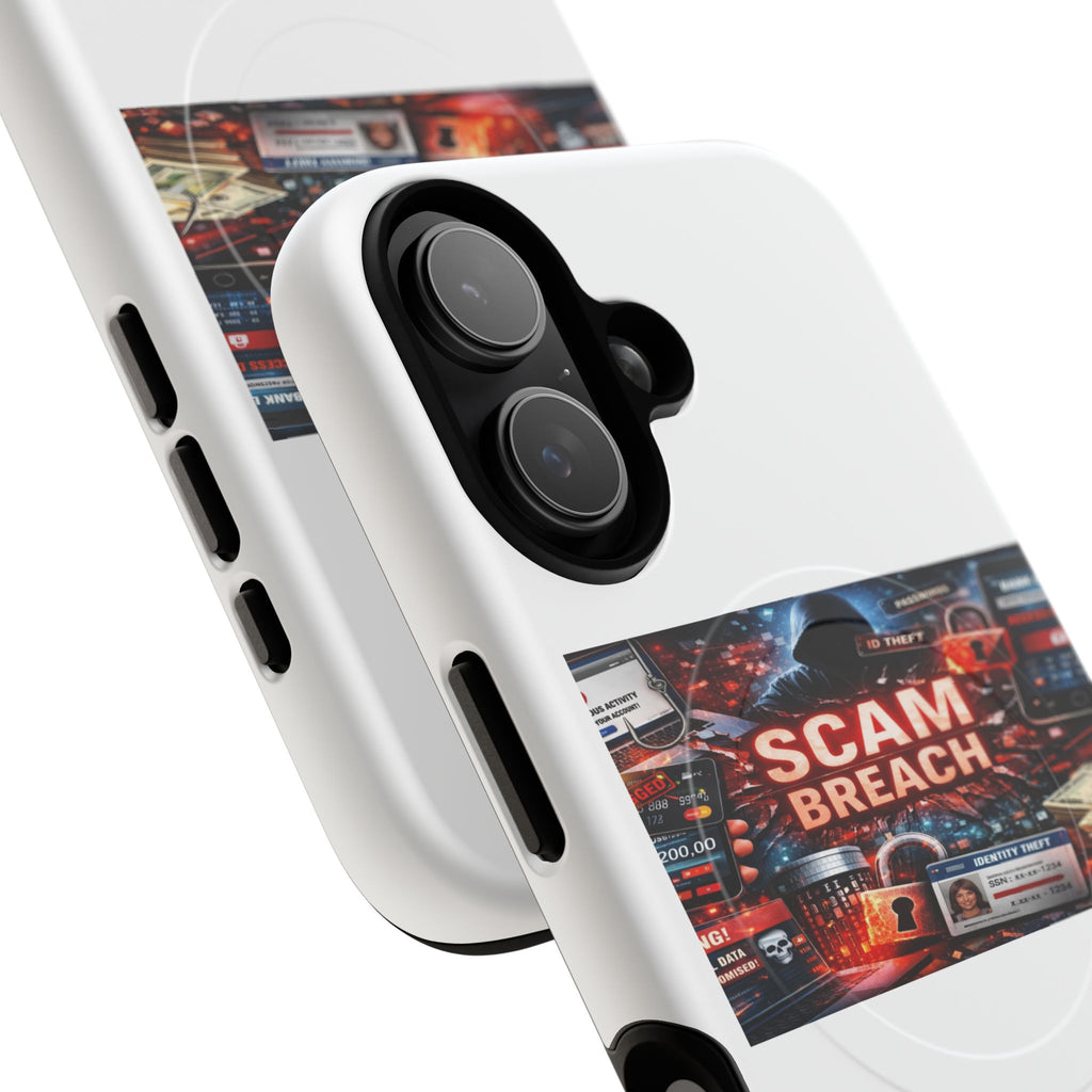 Tough Magnetic Phone Case — 'Scam Breach' Cybersecurity Graphic