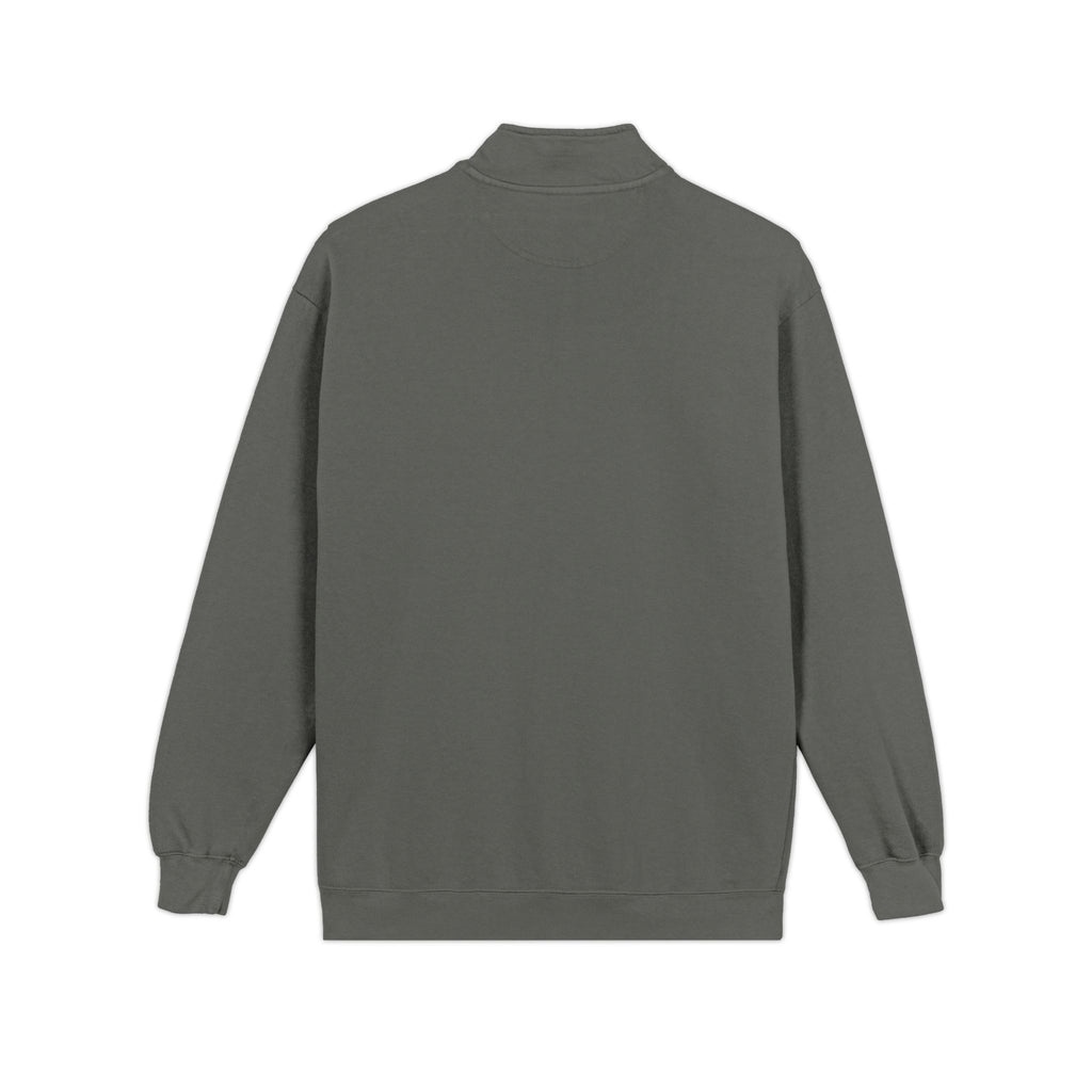 Cozy Moonlit Cabin Quarter-Zip Sweatshirt — 'Find Peace in the Silence' Chest Patch