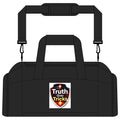 Truth Over Tricks Shield Gym Bag — Christian Motivational Sports Duffel