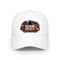Low Profile Baseball Cap — 'SCAM BREACH' Cybersecurity Alert Hat