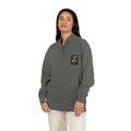 Cozy Moonlit Cabin Quarter-Zip Sweatshirt — 'Find Peace in the Silence' Chest Patch