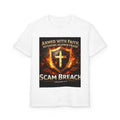 Youth T-Shirt — "Armed With Faith, Defending Against Fraud" Shield Design (Ephesians 6:11)