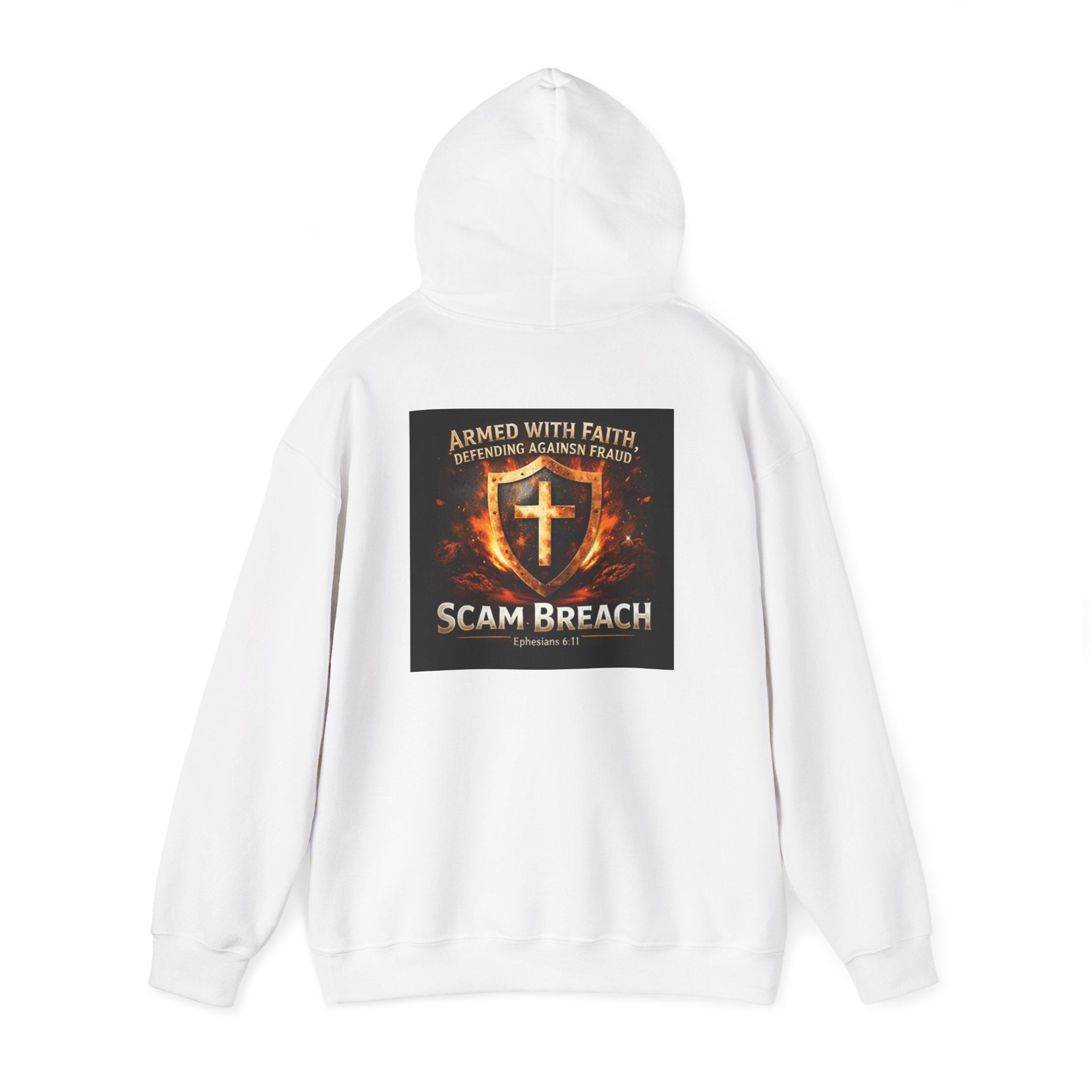 Scam Breach Faith Hoodie – 'Armored by Faith' Christian Shield Pullover