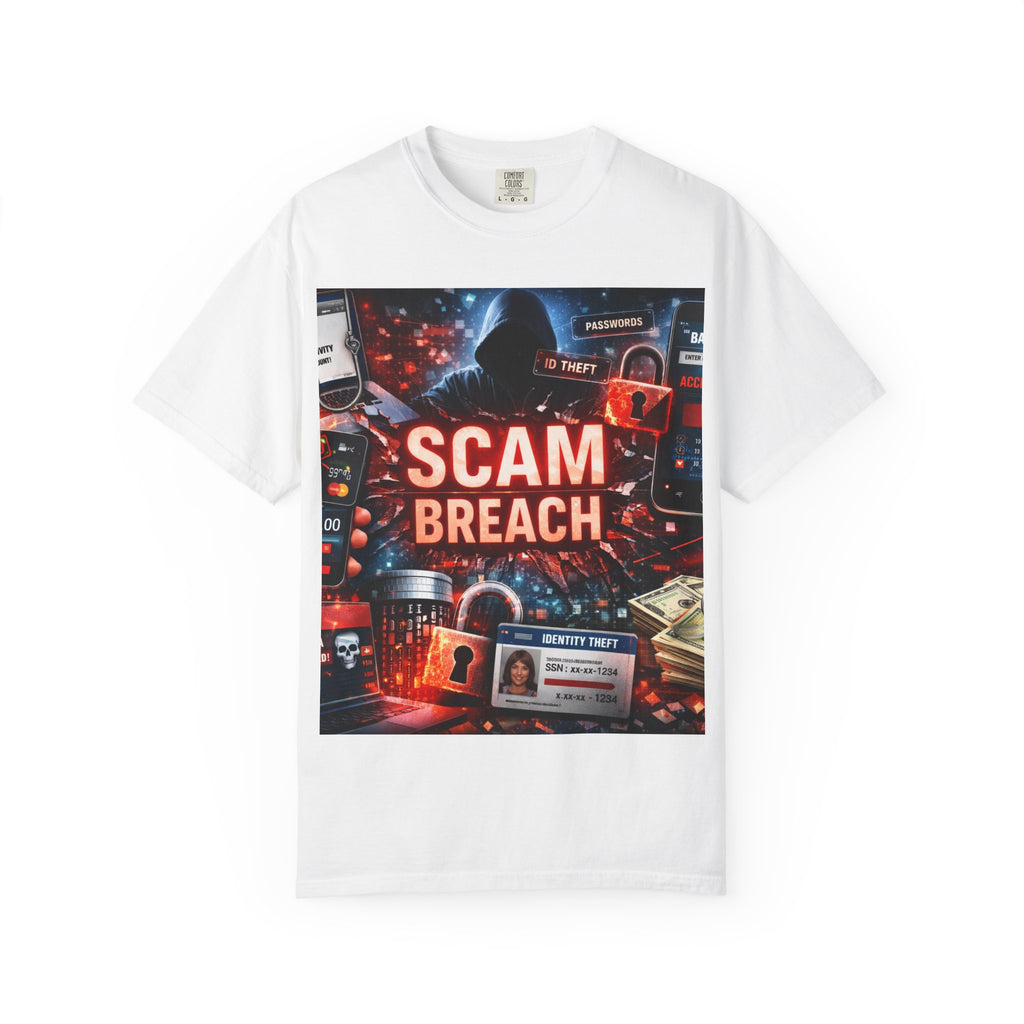 Scam Breach Graphic Tee — Cybersecurity Hacker Warning T-Shirt