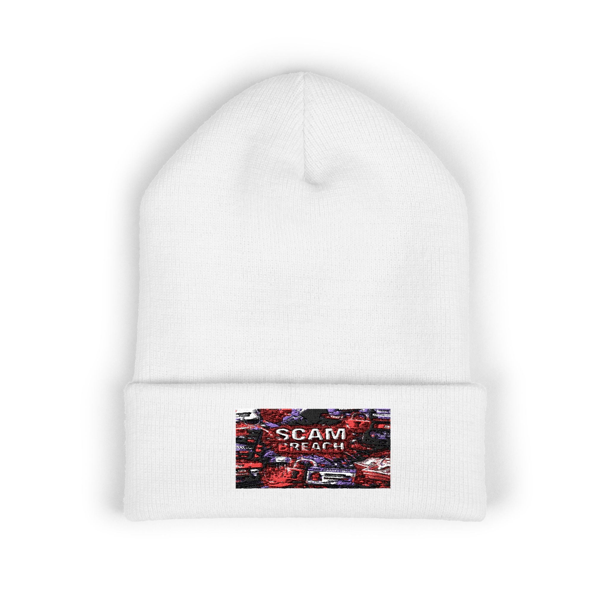 Embroidered 'Scarf Weather' Cuffed Beanie — Cozy Winter Knit Hat