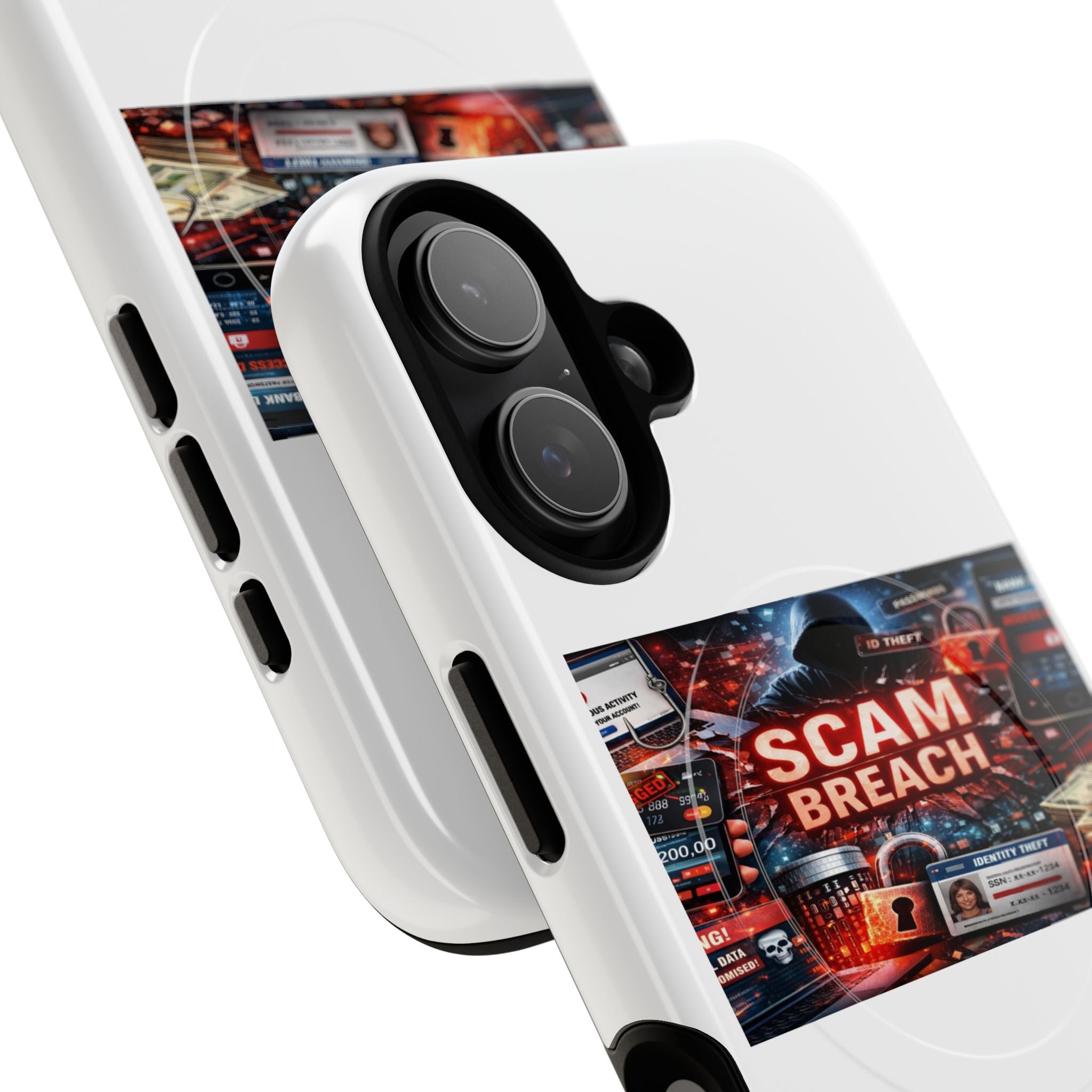 Tough Magnetic Phone Case — 'Scam Breach' Cybersecurity Graphic